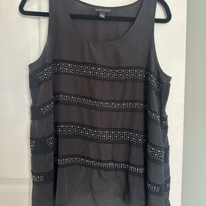 Rock & Republic black Tank Top with Black Studded Stripes